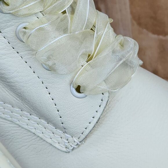 🩵NIB Dr. Martens Toile Cream Mono Pascal Virginia Leather 1460 Boots Size 8 - Picture 10 of 16